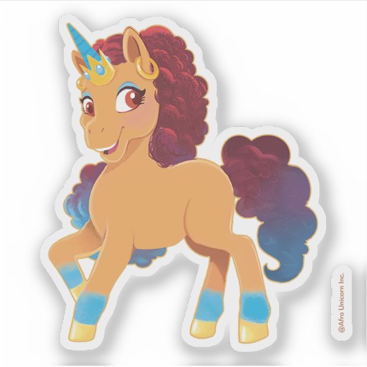 afro-eenhoorn | Divine Prancing Sticker (Voorkant)