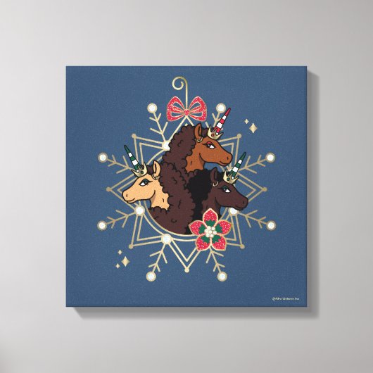 Afro Eenhoorn feestelijke vakantie magisch Canvas Afdruk (Voorkant)