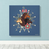 Afro Eenhoorn feestelijke vakantie magisch Canvas Afdruk (Insitu (Houten vloer))