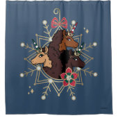 Afro Eenhoorn feestelijke vakantie magisch Douchegordijn (Voorkant)