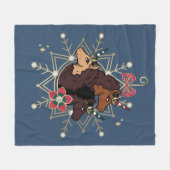 Afro Eenhoorn feestelijke vakantie magisch Fleece Deken (Voorkant (Horizontaal))