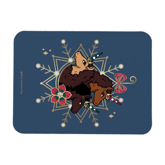 Afro Eenhoorn feestelijke vakantie magisch Magneet (Horizontaal)