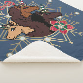 Afro Eenhoorn feestelijke vakantie magisch Sherpa Deken (3/4)