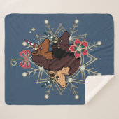 Afro Eenhoorn feestelijke vakantie magisch Sherpa Deken (Voorkant (horizontaal))