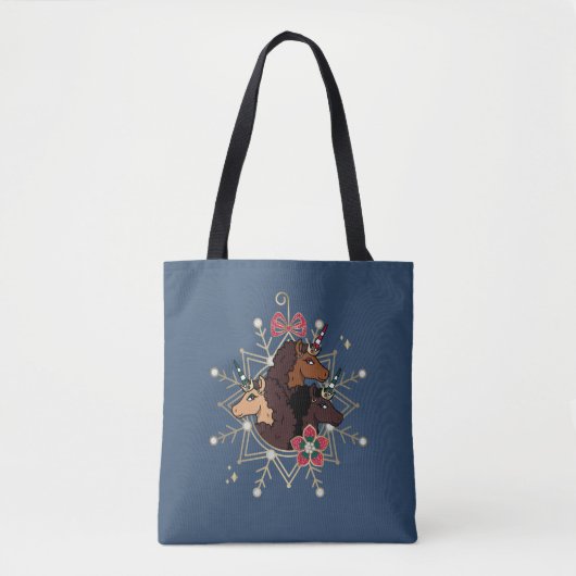 Afro Eenhoorn feestelijke vakantie magisch Tote Bag (Voorkant)