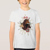 Afro Eenhoorn feestelijke vakantie magisch Tri-Blend Shirt (Voorkant)