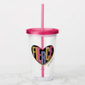Afro Eenhoorn Fierce Heart Design Acryl Drinkbeker (Voorkant)