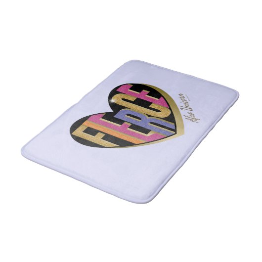 Afro Eenhoorn Fierce Heart Design Badmat (Gekanteld)