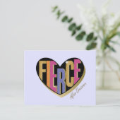 Afro Eenhoorn Fierce Heart Design Briefkaart (Staand voorkant)
