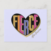 Afro Eenhoorn Fierce Heart Design Briefkaart (Voorkant)