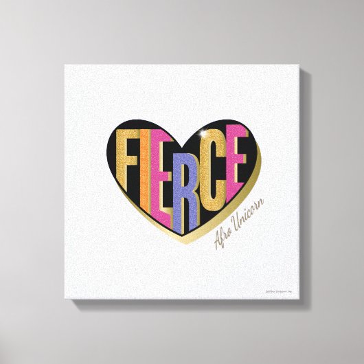Afro Eenhoorn Fierce Heart Design Canvas Afdruk (Voorkant)