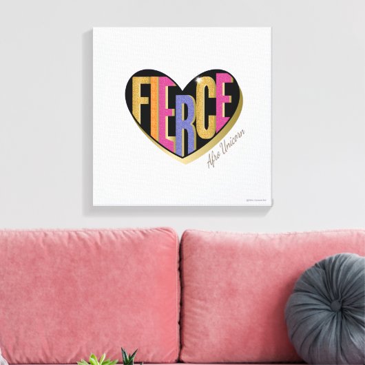 Afro Eenhoorn Fierce Heart Design Canvas Afdruk (Insitu (Woonkamer))