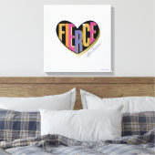 Afro Eenhoorn Fierce Heart Design Canvas Afdruk (Insitu (Slaapkamer))
