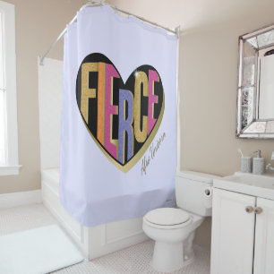 Afro Eenhoorn Fierce Heart Design Douchegordijn