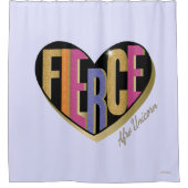 Afro Eenhoorn Fierce Heart Design Douchegordijn (Voorkant)