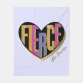 Afro Eenhoorn Fierce Heart Design Fleece Deken (Voorkant)