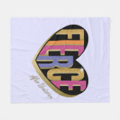 Afro Eenhoorn Fierce Heart Design Fleece Deken (Voorkant (Horizontaal))