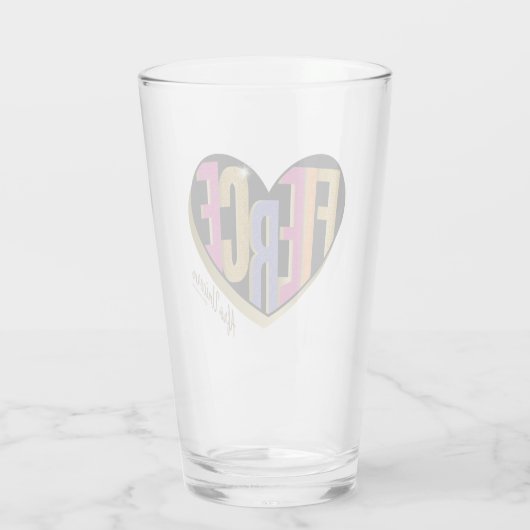 Afro Eenhoorn Fierce Heart Design Glas (Achterkant)