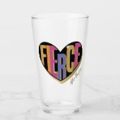 Afro Eenhoorn Fierce Heart Design Glas (Voorkant)