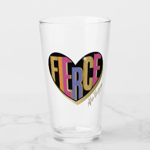 Afro Eenhoorn Fierce Heart Design Glas