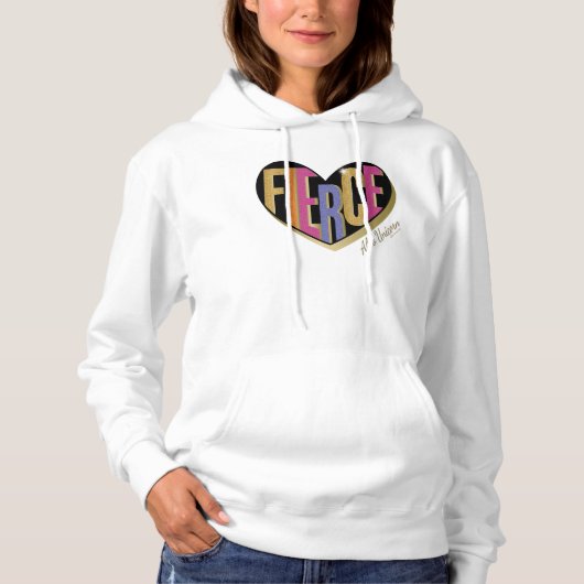 Afro Eenhoorn Fierce Heart Design Hoodie (Voorkant)