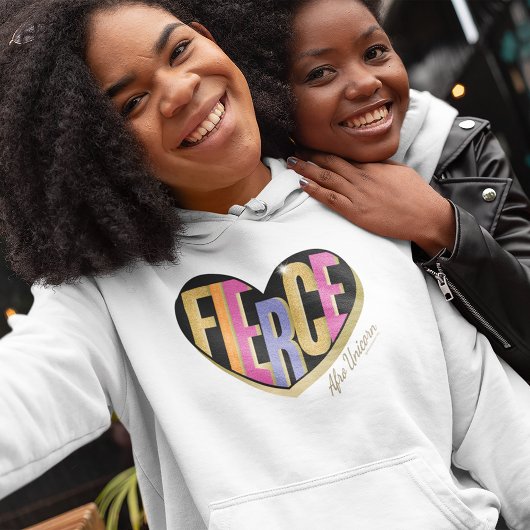 Afro Eenhoorn Fierce Heart Design Hoodie