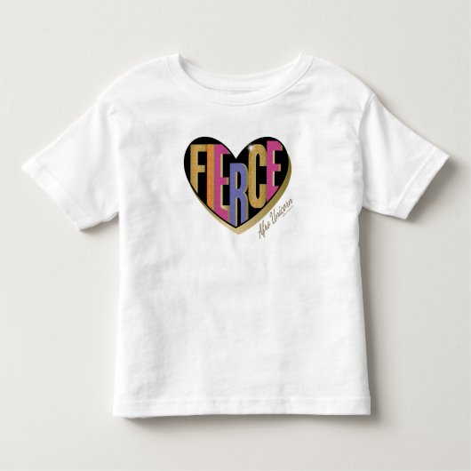 Afro Eenhoorn Fierce Heart Design Kinder Shirts (Voorkant)