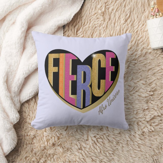 Afro Eenhoorn Fierce Heart Design Kussen (Deken)