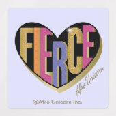 Afro Eenhoorn Fierce Heart Design Labels (Design 1)
