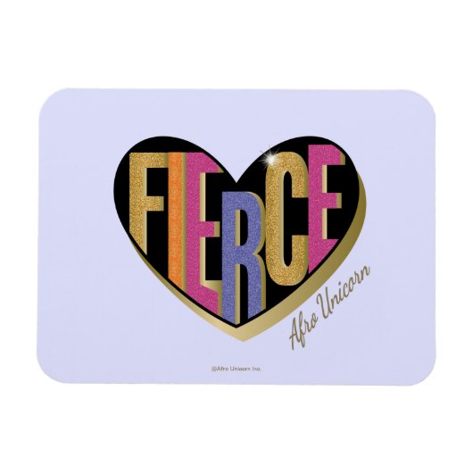 Afro Eenhoorn Fierce Heart Design Magneet (Horizontaal)
