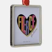 Afro Eenhoorn Fierce Heart Design Metalen Ornament (Rechts)