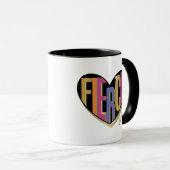 Afro Eenhoorn Fierce Heart Design Mok (Voorkant rechts)