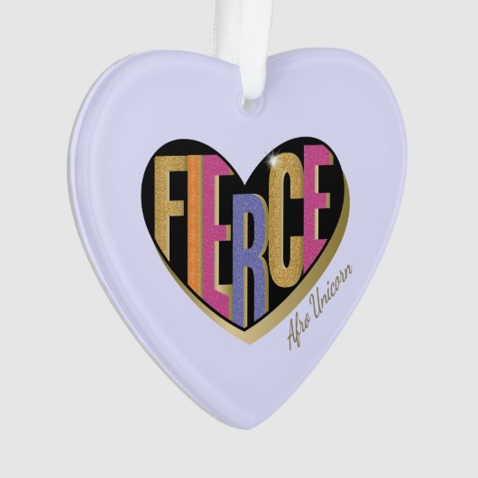 Afro Eenhoorn Fierce Heart Design Ornament (voorkant)