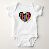 Afro Eenhoorn Fierce Heart Design Romper (Voorkant)