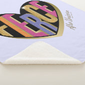 Afro Eenhoorn Fierce Heart Design Sherpa Deken (3/4)