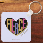 Afro Eenhoorn Fierce Heart Design Sleutelhanger (Achterkant)
