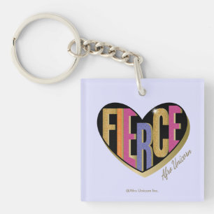 Afro Eenhoorn Fierce Heart Design Sleutelhanger