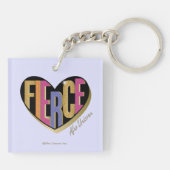 Afro Eenhoorn Fierce Heart Design Sleutelhanger (Achterkant)