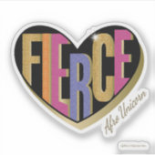 Afro Eenhoorn Fierce Heart Design Sticker (Voorkant)