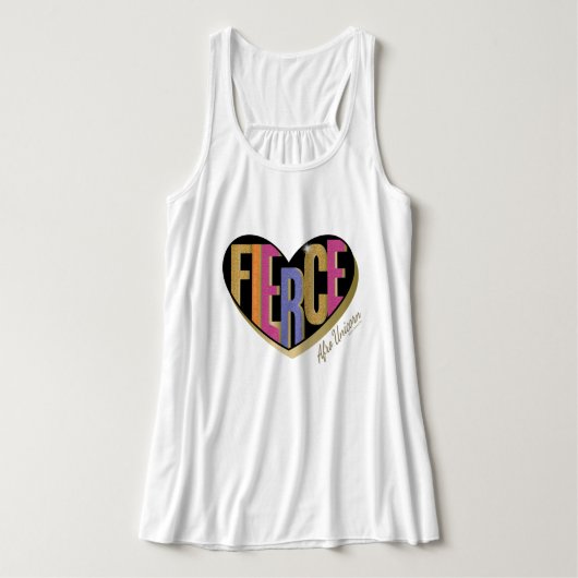 Afro Eenhoorn Fierce Heart Design Tanktop (Design voorkant)