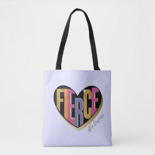 Afro Eenhoorn Fierce Heart Design Tote Bag