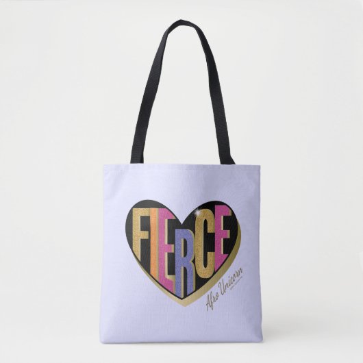 Afro Eenhoorn Fierce Heart Design Tote Bag (Voorkant)