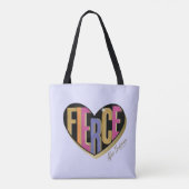Afro Eenhoorn Fierce Heart Design Tote Bag (Achterkant)