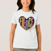 Afro Eenhoorn Fierce Heart Design Tri-Blend Shirt (Voorkant)