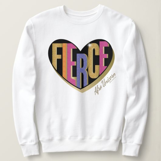 Afro Eenhoorn Fierce Heart Design Trui (Design voorkant)