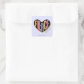Afro Eenhoorn Fierce Heart Design Vierkante Sticker (Tas)
