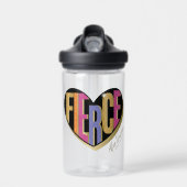 Afro Eenhoorn Fierce Heart Design Waterfles (Voorkant)