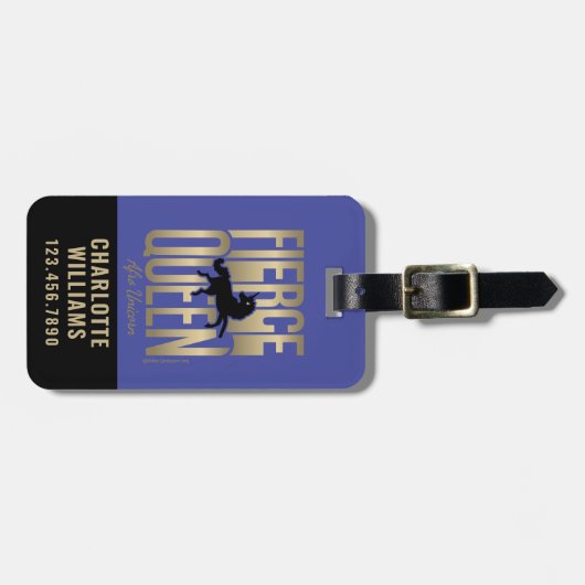 Afro Eenhoorn Fierce Queen Bagagelabel (Voorkant horizontaal)