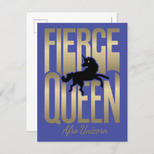 Afro Eenhoorn Fierce Queen Briefkaart