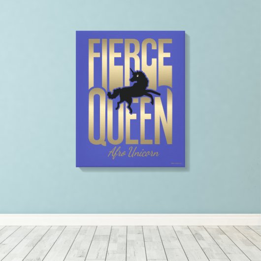Afro Eenhoorn Fierce Queen Canvas Afdruk (Insitu (Houten vloer))